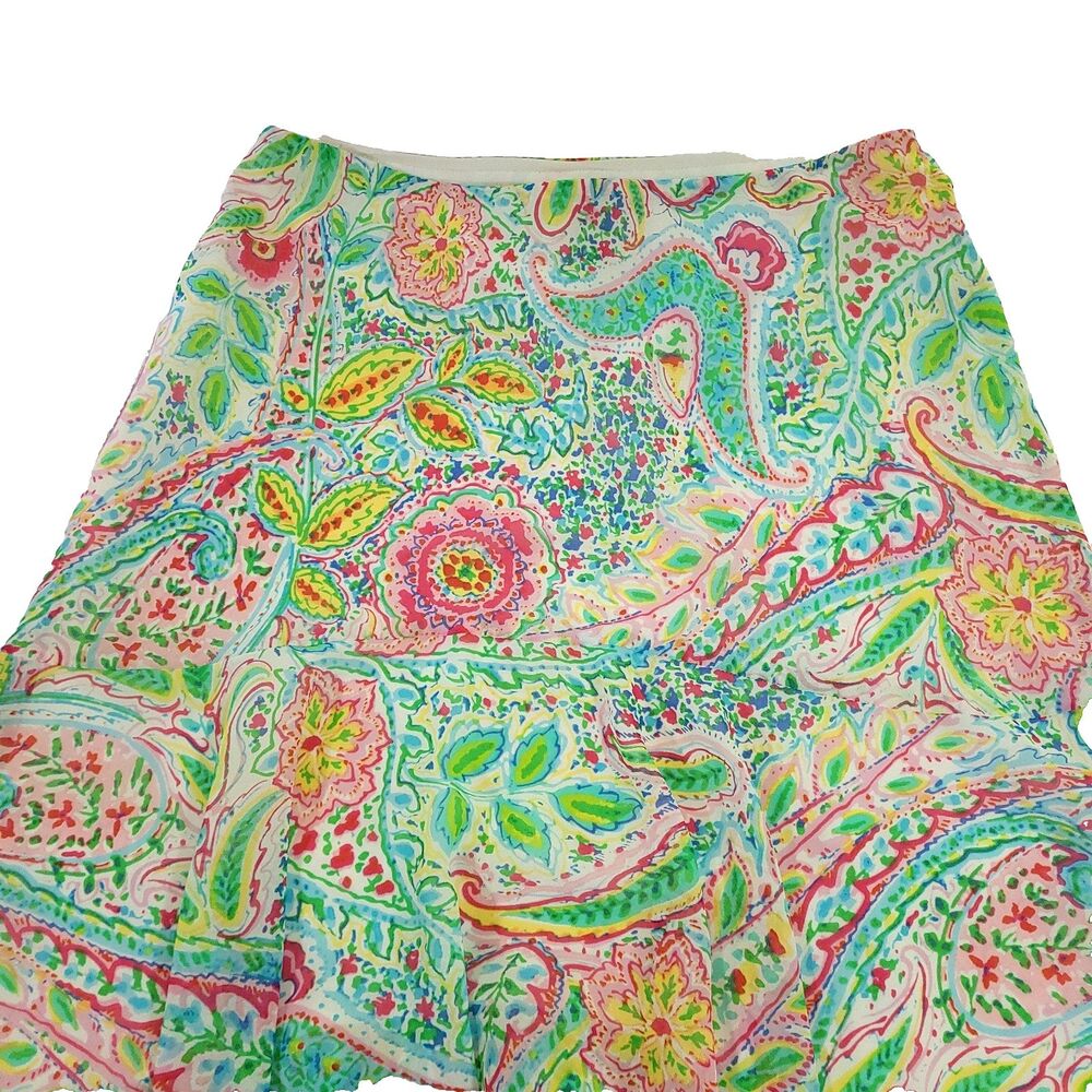 Y2K‎ Colorful Paisley Tiered Skirt American Living S Flouncy Floral Fairy Core - Picture 6 of 15